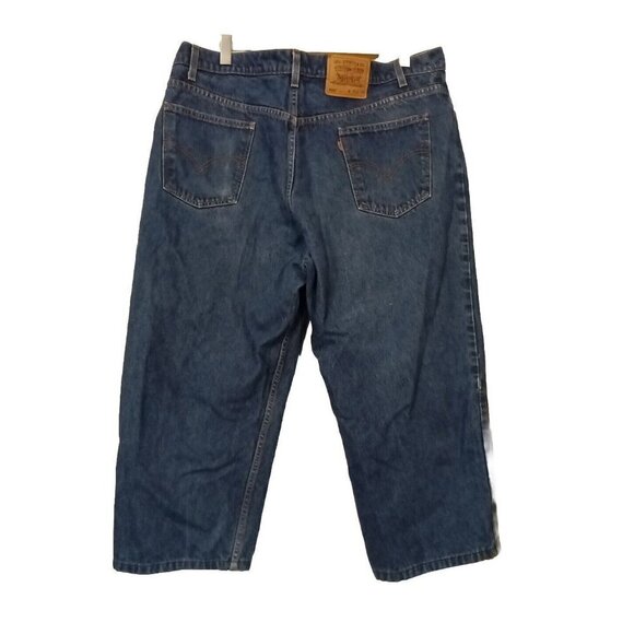 Levis 550 Orange Tab Jeans Size 42 Relaxed Fit 41 X 24 Hemmed Cropped - Picture 1 of 5